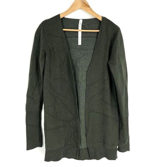 Lululemon Sweater Size 4 Womens Green City Street Cardigan Cashmere Blend Knit - Picture 1 of 8
